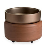 Load image into Gallery viewer, pewter walnut 2-in-1 wax warmer
