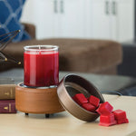 Load image into Gallery viewer, pewter walnut 2-in-1 wax warmer
