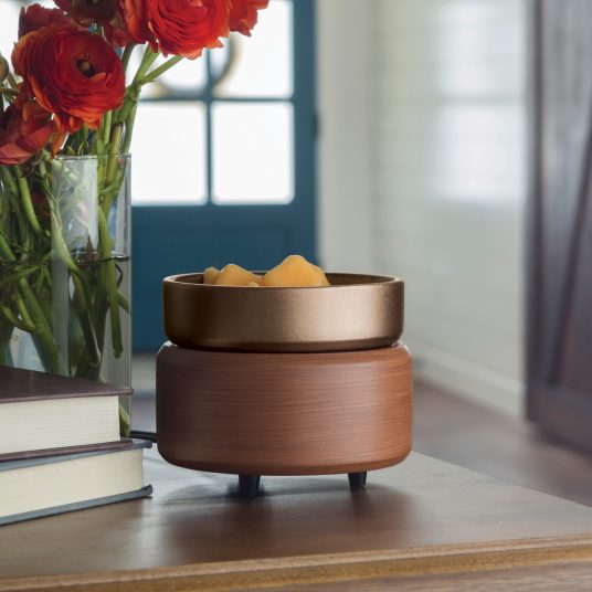 pewter walnut 2-in-1 wax warmer
