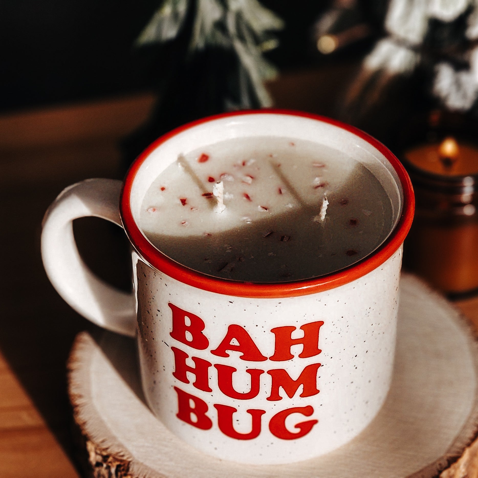 bah hum bug mug candle